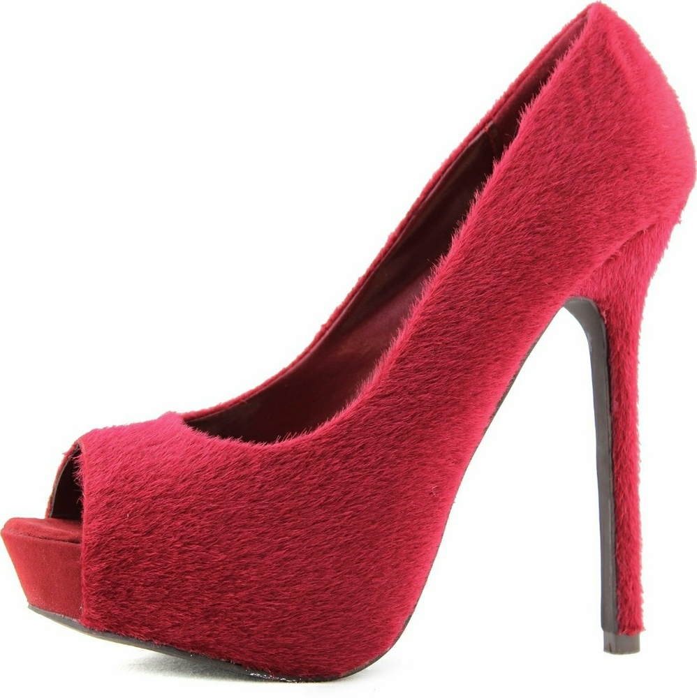 Sexy Red Heels Size 8 Peep Toe
